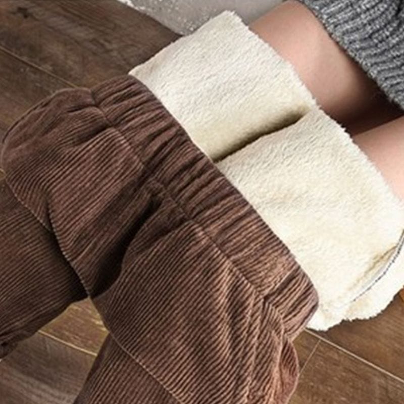 Pantalon Droit Velours Femme