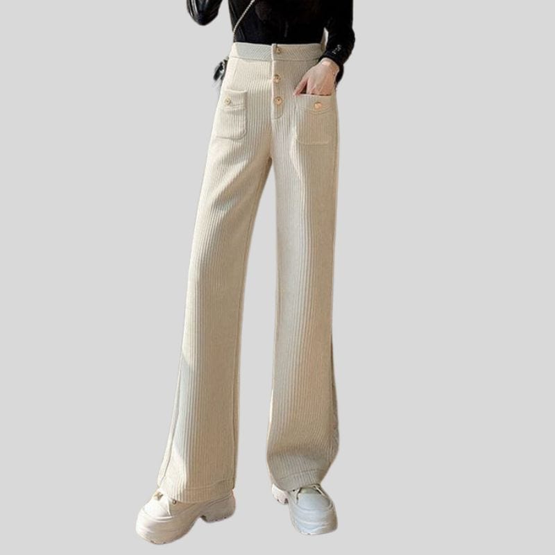 Pantalon Femme Gros Velour Cotelé