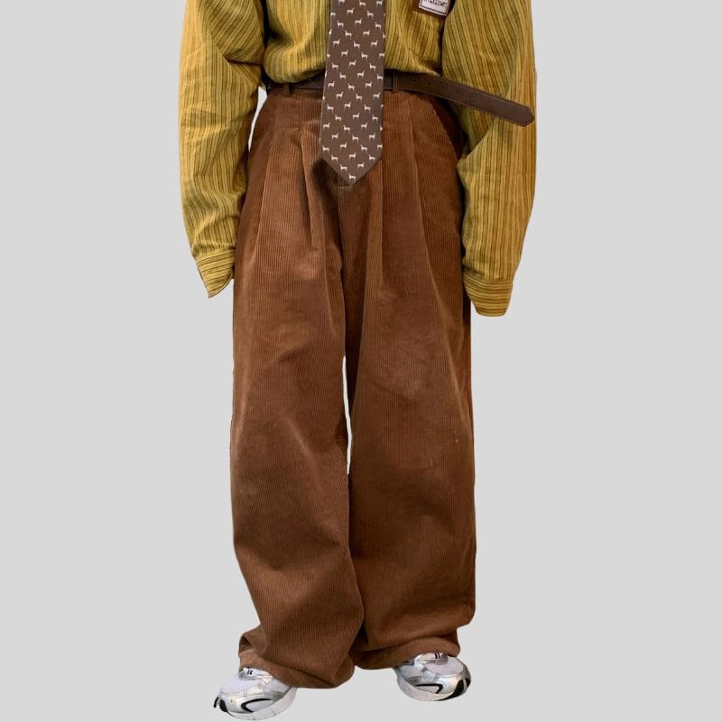 Pantalon Marron Velours Côtelé