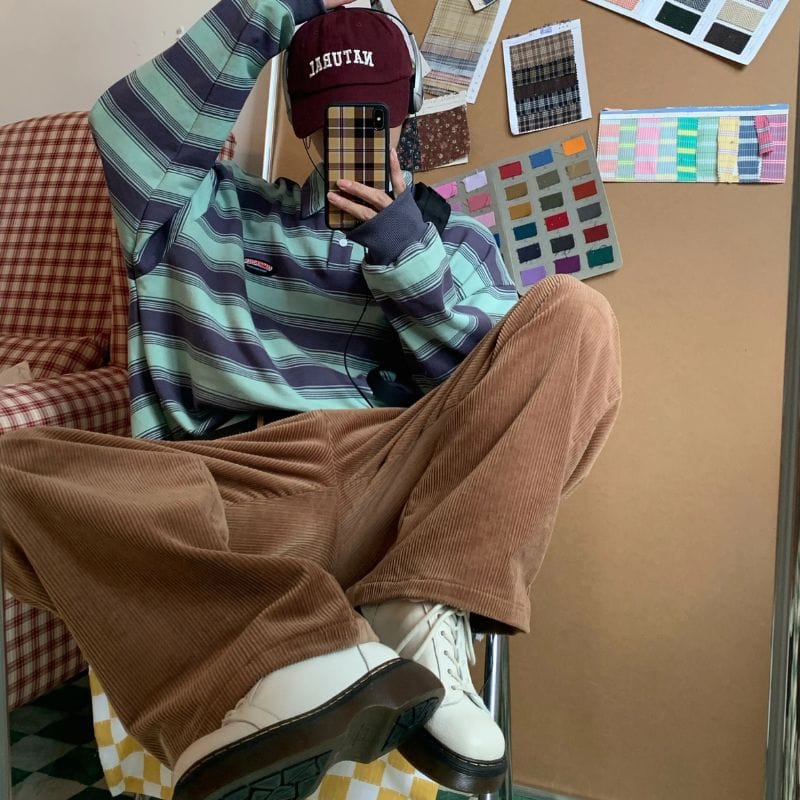 Pantalon Marron Velours Côtelé