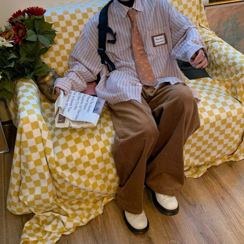 Pantalon Marron Velours Côtelé