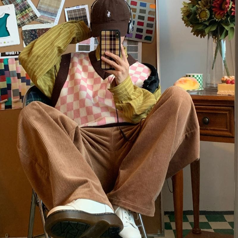 Pantalon Marron Velours Côtelé