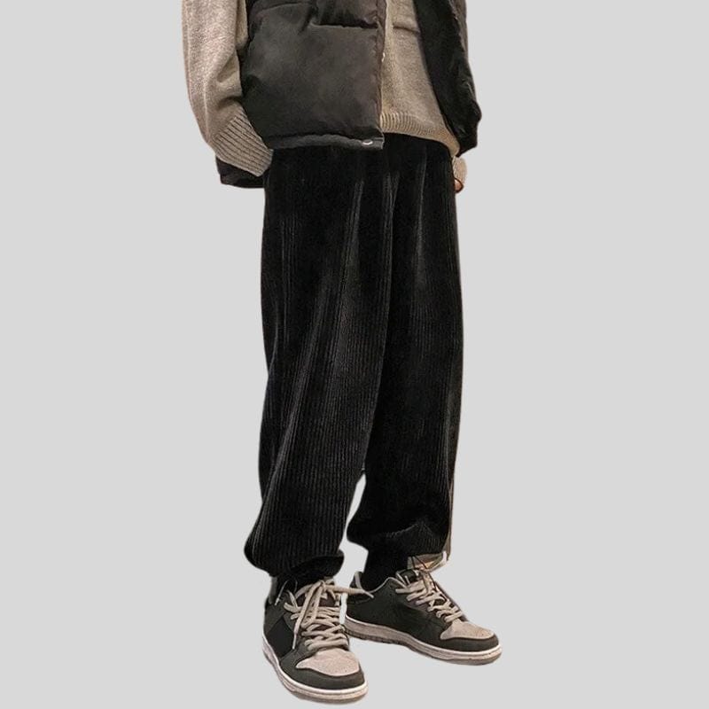 Pantalon Noir Velour Homme