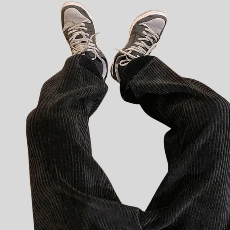 Pantalon Noir Velour Homme