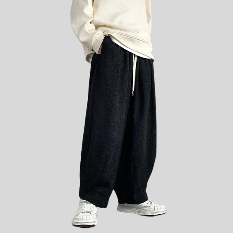 Pantalon Noir Velours Cotelé Homme