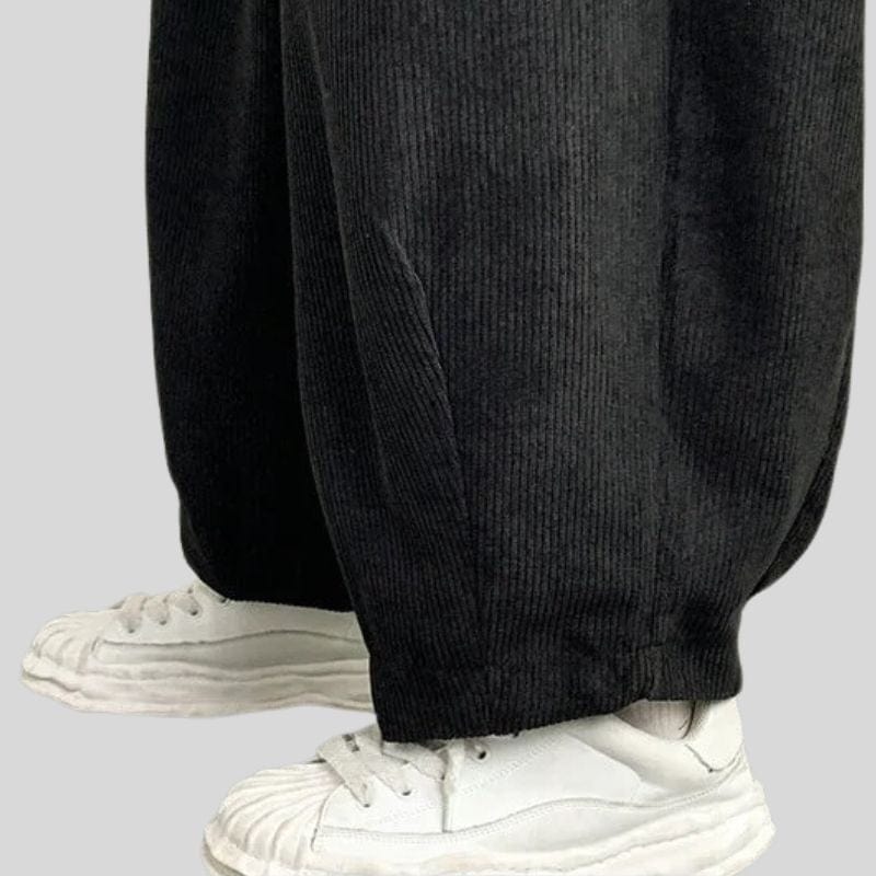 Pantalon Noir Velours Cotelé Homme