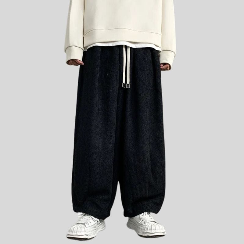 Pantalon Noir Velours Cotelé Homme