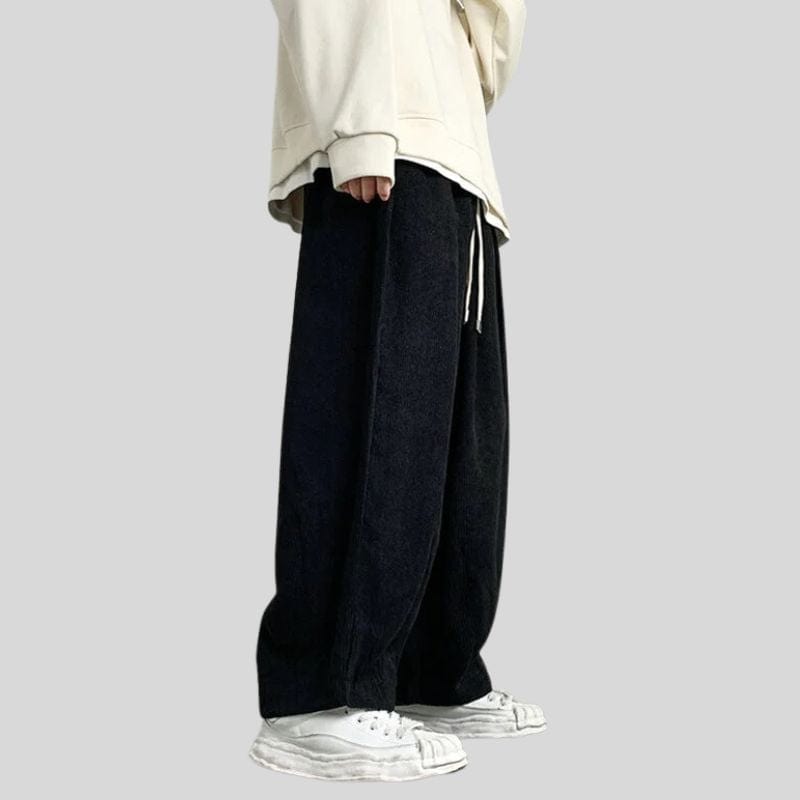 Pantalon Noir Velours Cotelé Homme