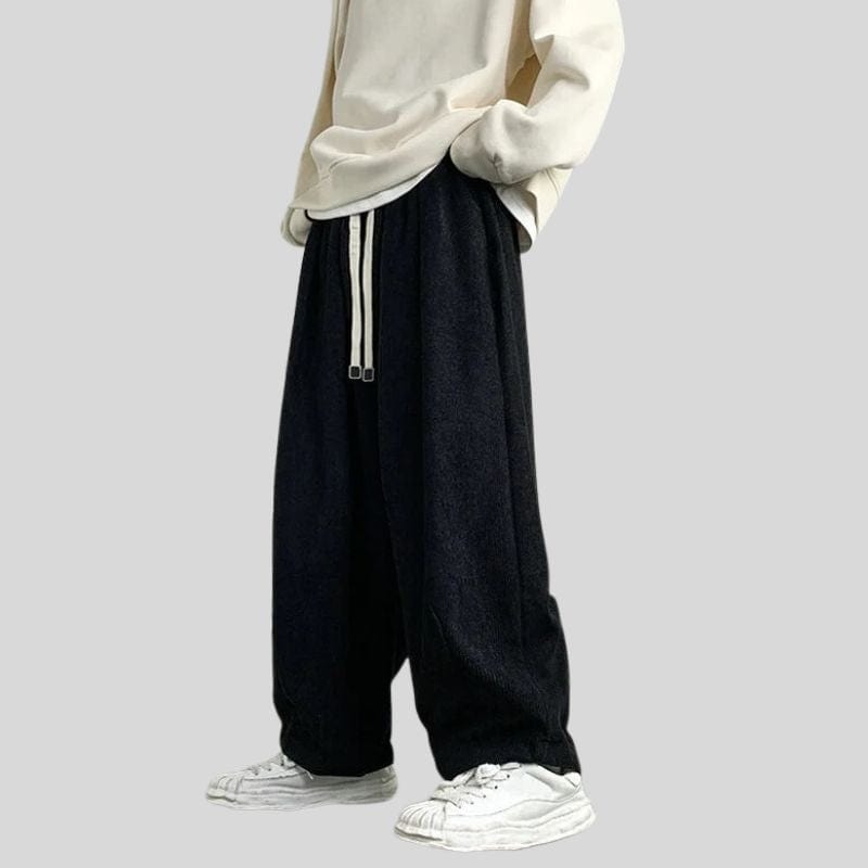 Pantalon Noir Velours Cotelé Homme