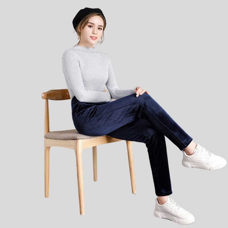 Pantalon Slim Velours Femme