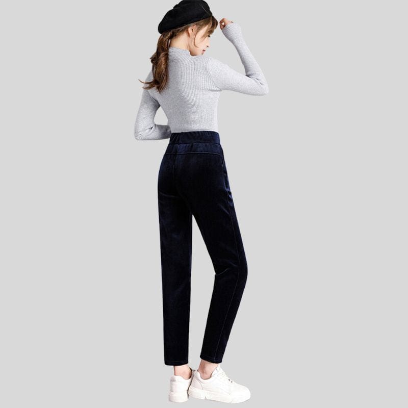 Pantalon Slim Velours Femme