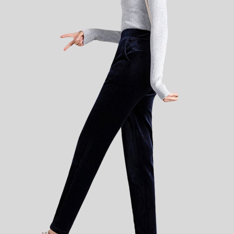 Pantalon Slim Velours Femme