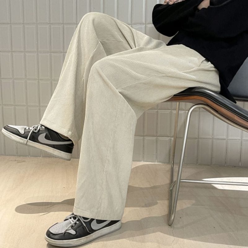 Pantalon Velour Beige Homme