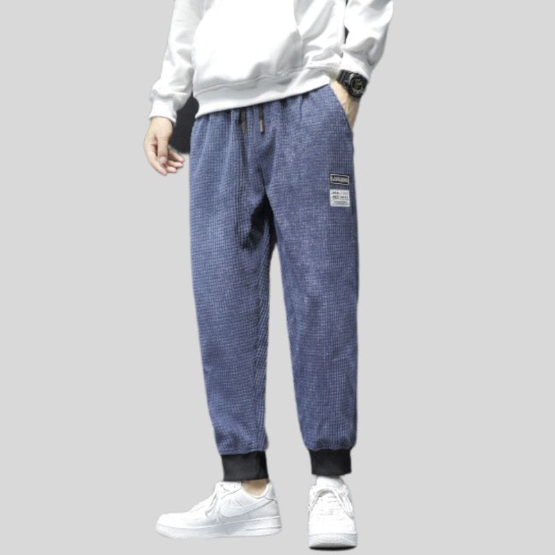 Pantalon Velour Bleu Homme