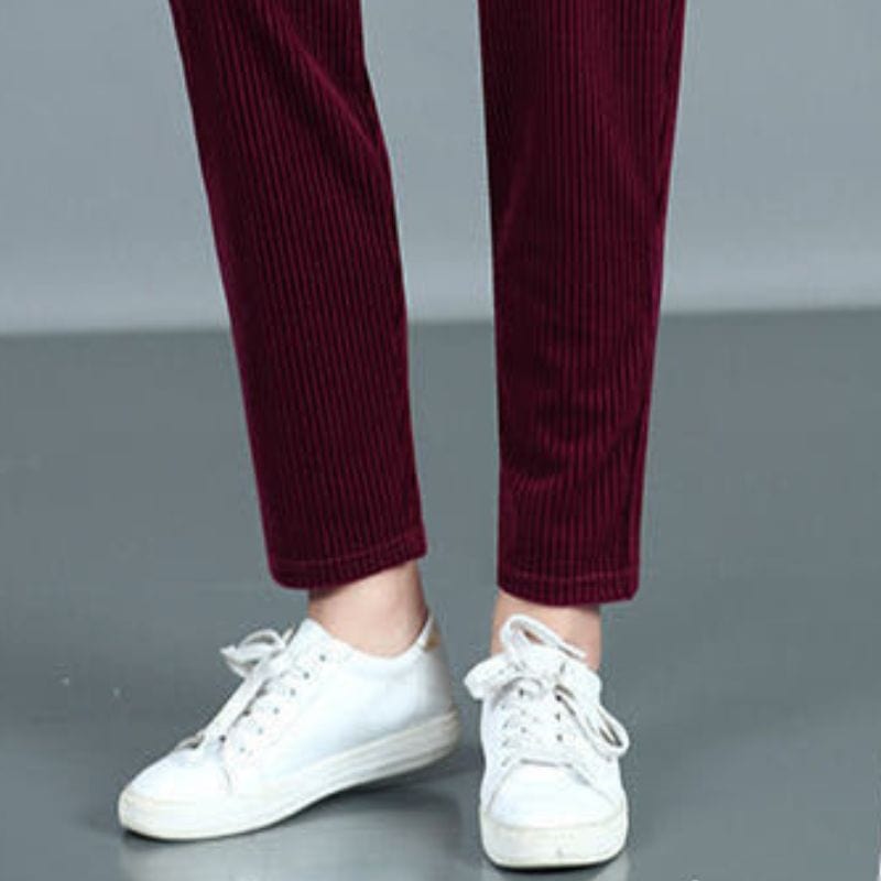 Pantalon Velour Bordeau Femme