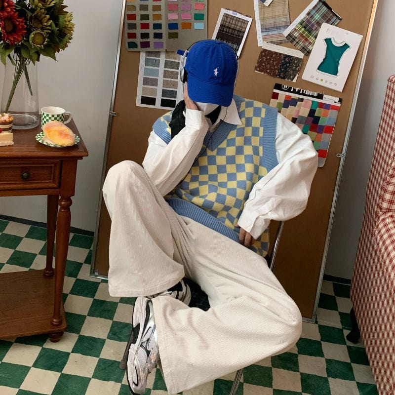 Pantalon Velour Cotelé Blanc