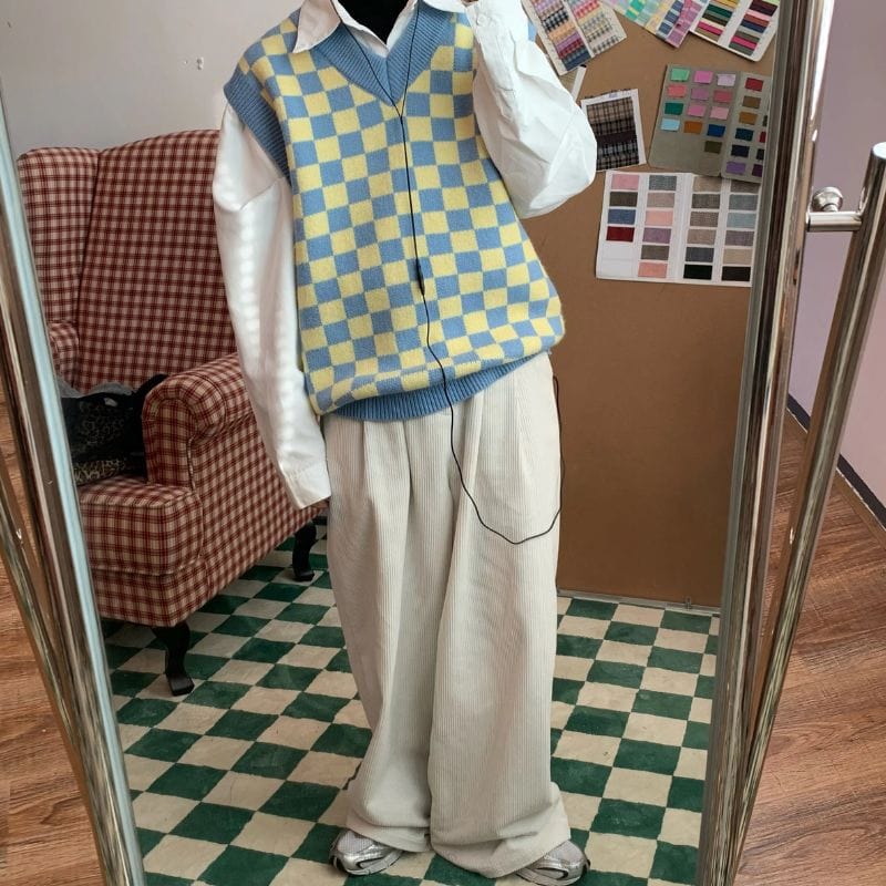 Pantalon Velour Cotelé Blanc