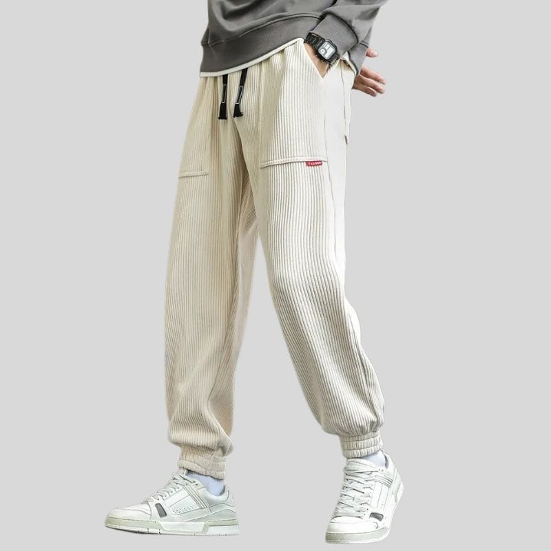 Pantalon Velour Cotelé Homme Beige