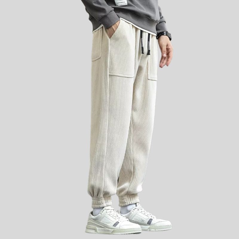 Pantalon Velour Cotelé Homme Beige