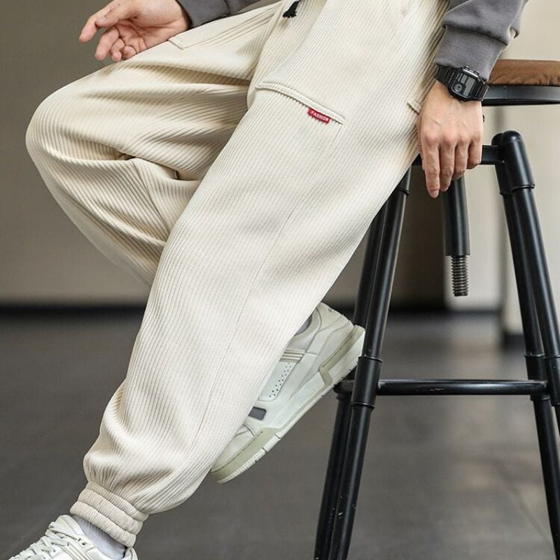 Pantalon Velour Cotelé Homme Beige