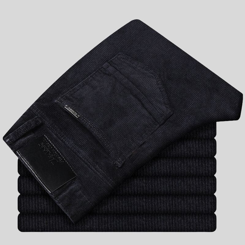 Pantalon Velour Cotelé Noir Homme