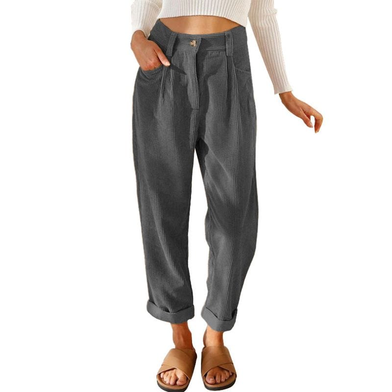 Pantalon Velour Femme Taille Haute