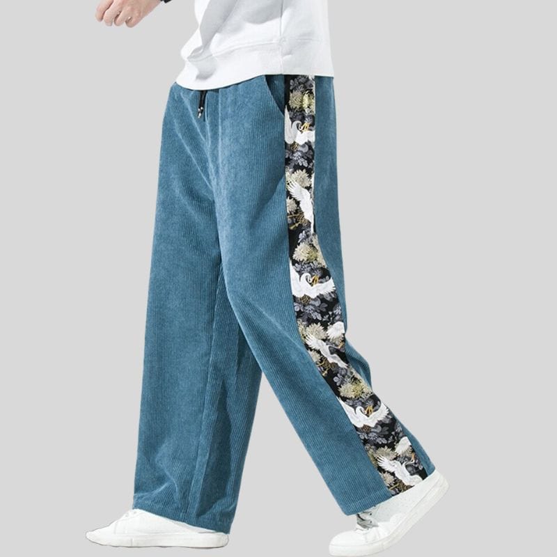 Pantalon Velour Homme Bleu