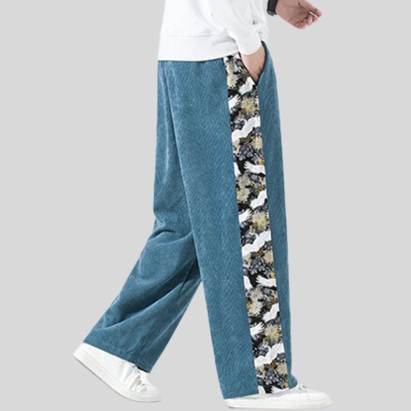 Pantalon Velour Homme Bleu