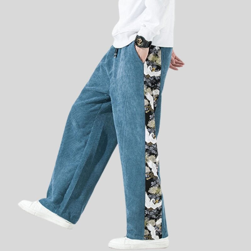 Pantalon Velour Homme Bleu