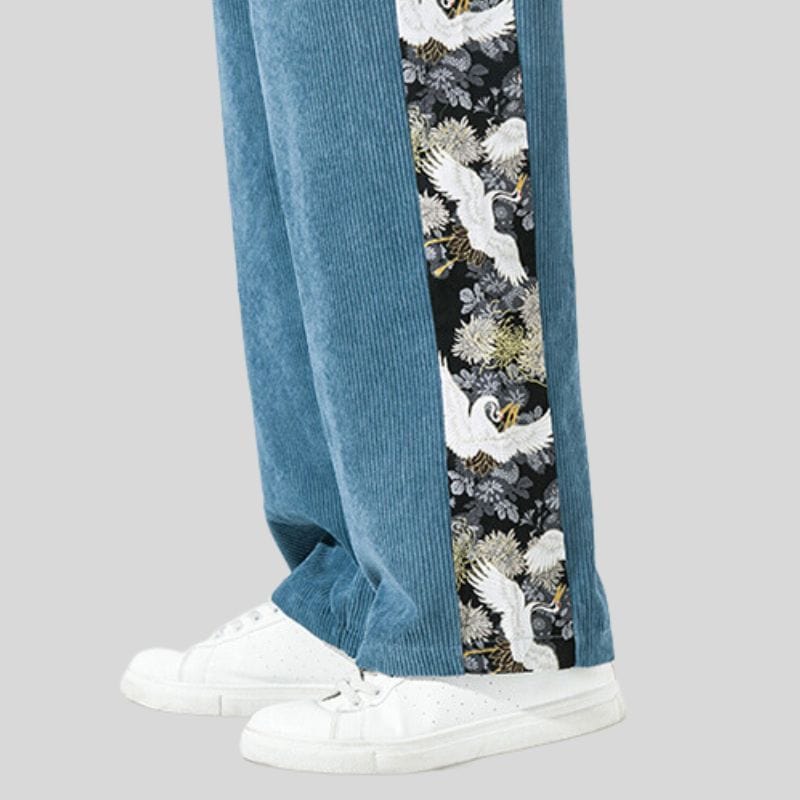 Pantalon Velour Homme Bleu