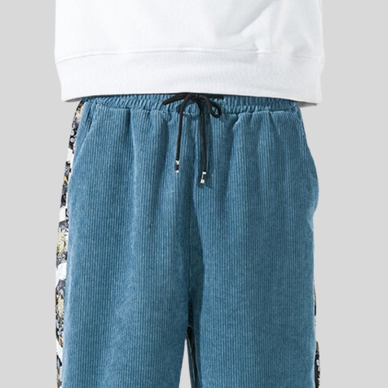 Pantalon Velour Homme Bleu