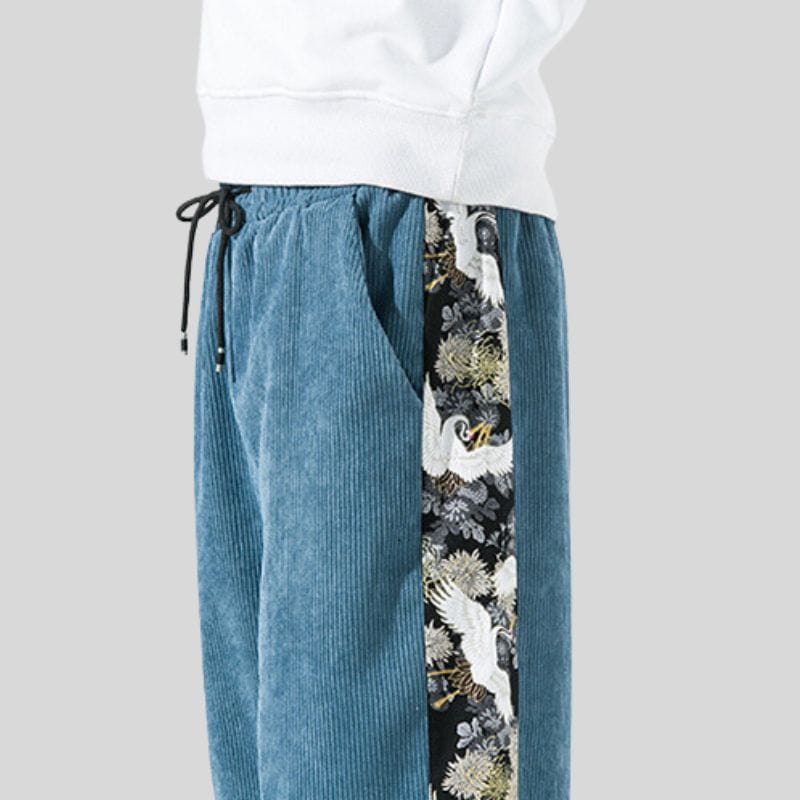 Pantalon Velour Homme Bleu