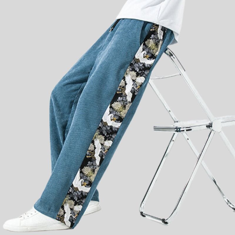 Pantalon Velour Homme Bleu