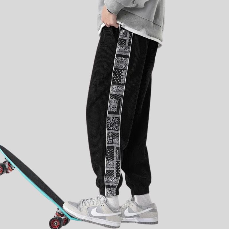 Pantalon Velour Homme Noir