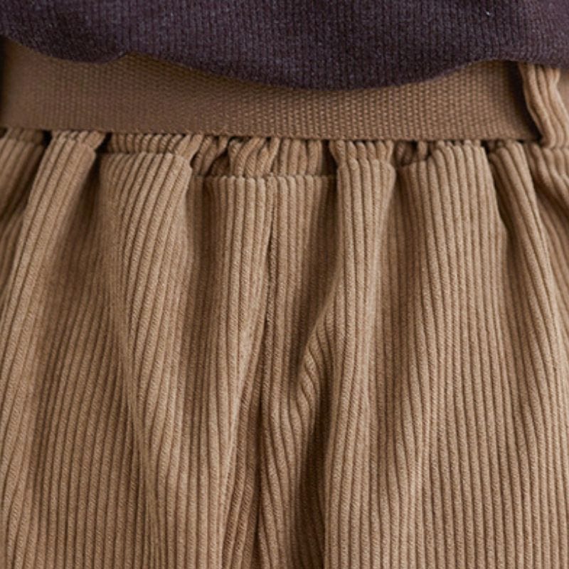 Pantalon Velour Kaki Femme