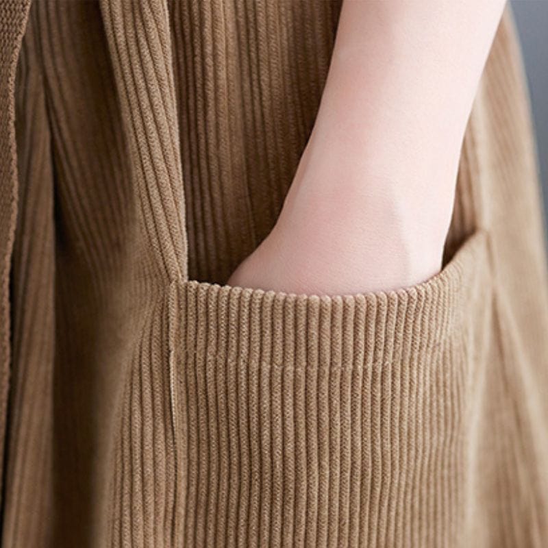 Pantalon Velour Kaki Femme