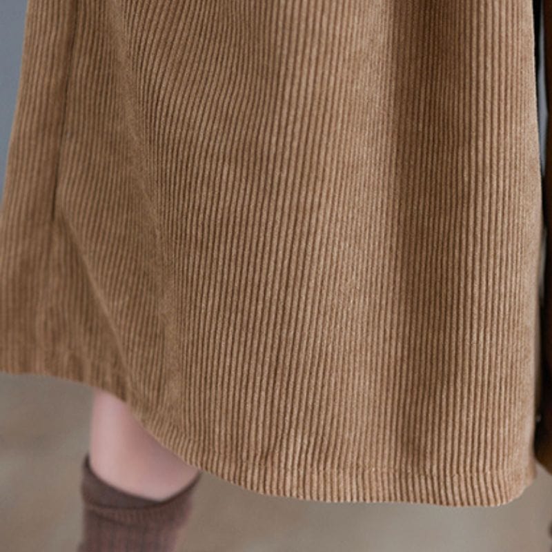 Pantalon Velour Kaki Femme