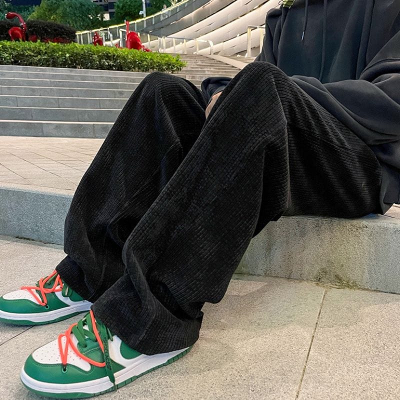 Pantalon Velour Noir Homme