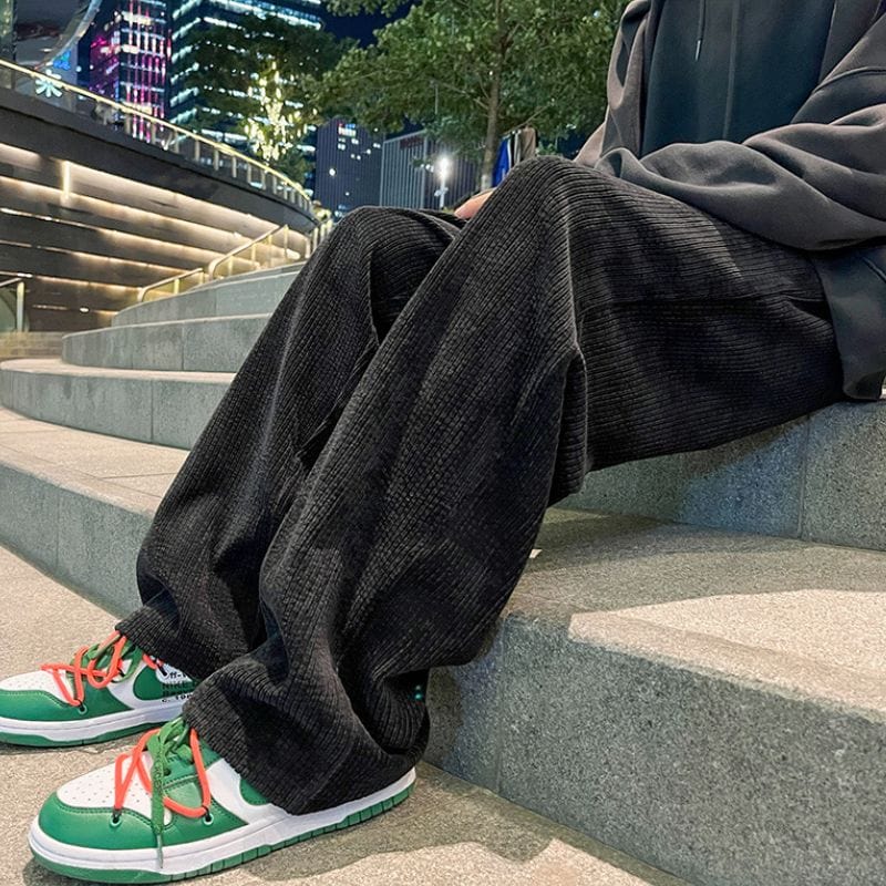 Pantalon Velour Noir Homme