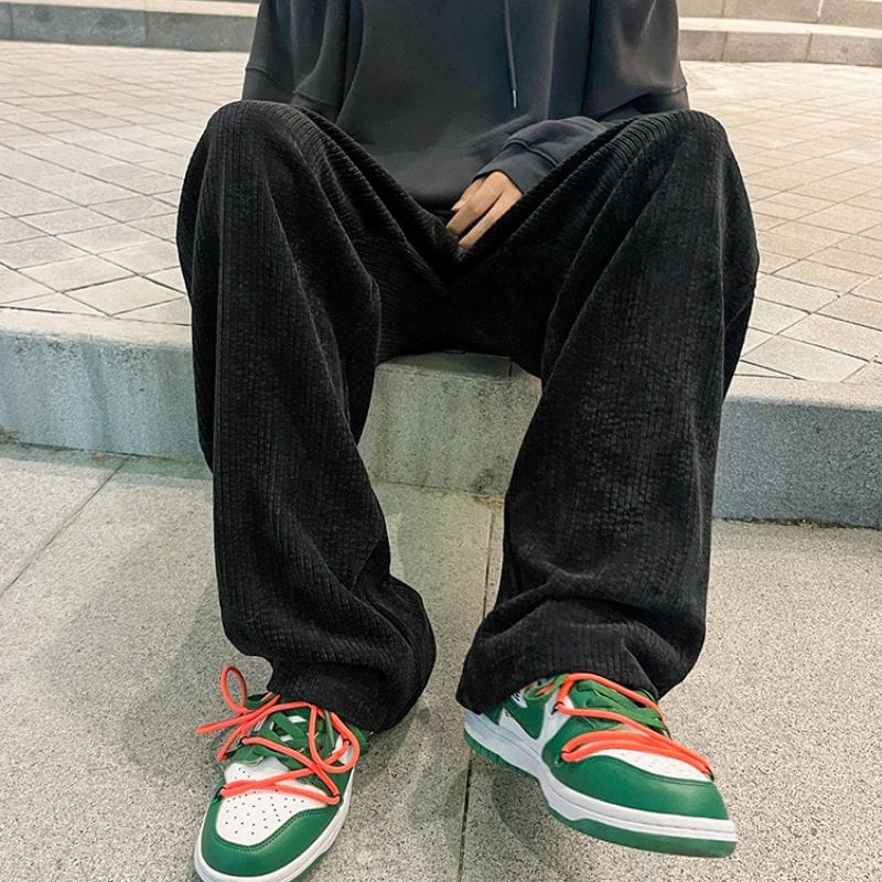 Pantalon Velour Noir Homme