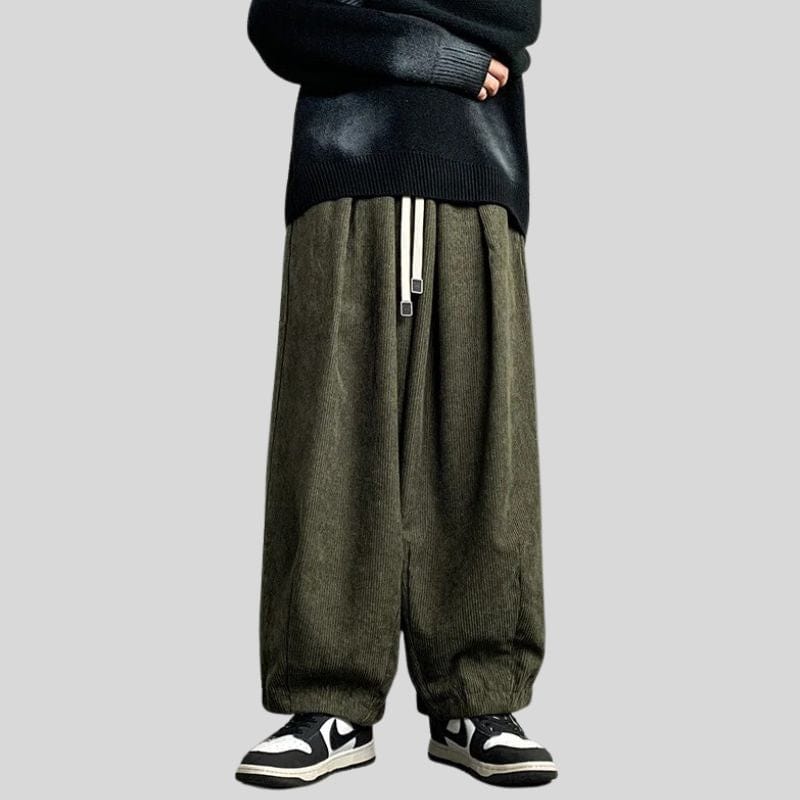 Pantalon Velour Vert Homme