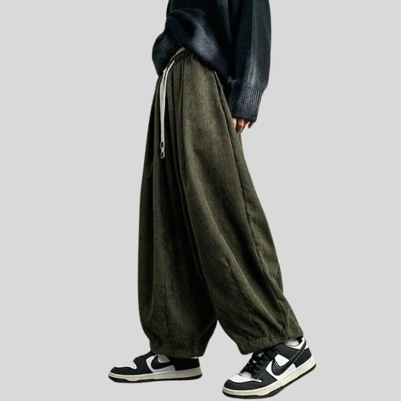 Pantalon Velour Vert Homme