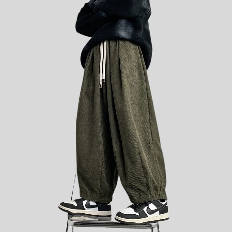 Pantalon Velour Vert Homme