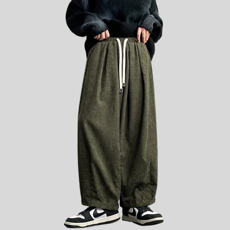 Pantalon Velour Vert Homme