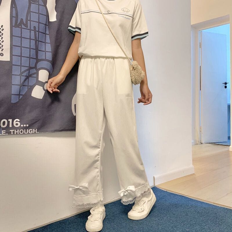 Pantalon Velours Blanc Femme