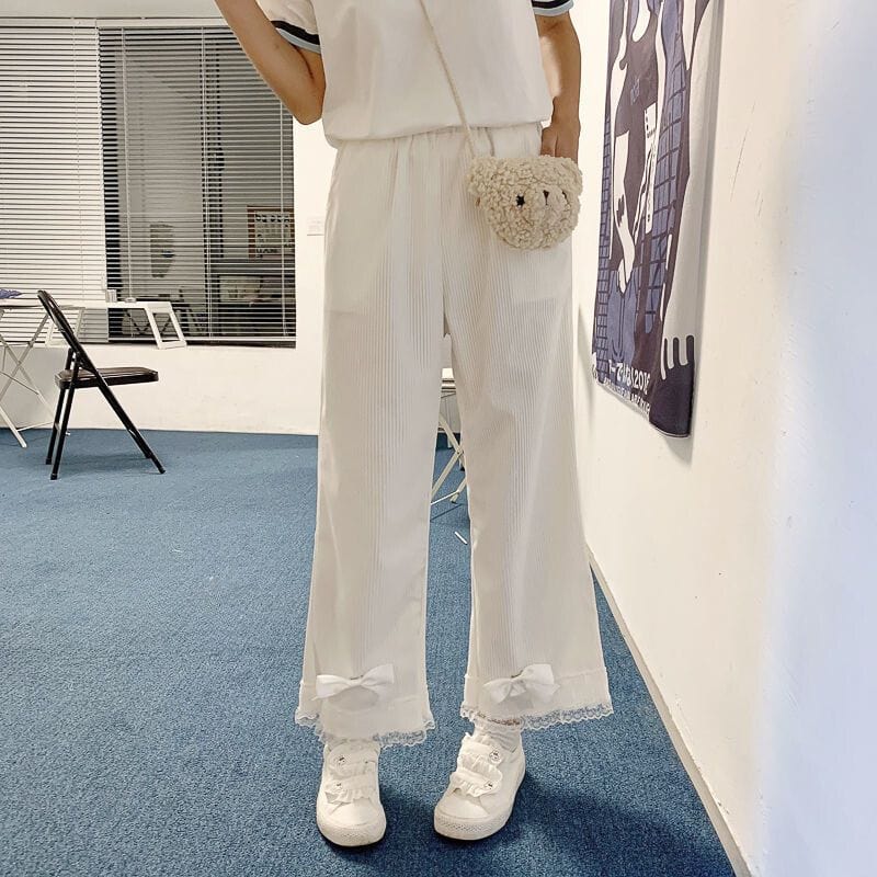 Pantalon Velours Blanc Femme