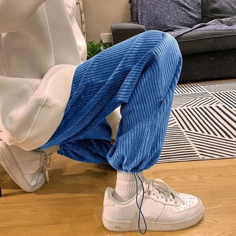 Pantalon Velours Bleu Homme