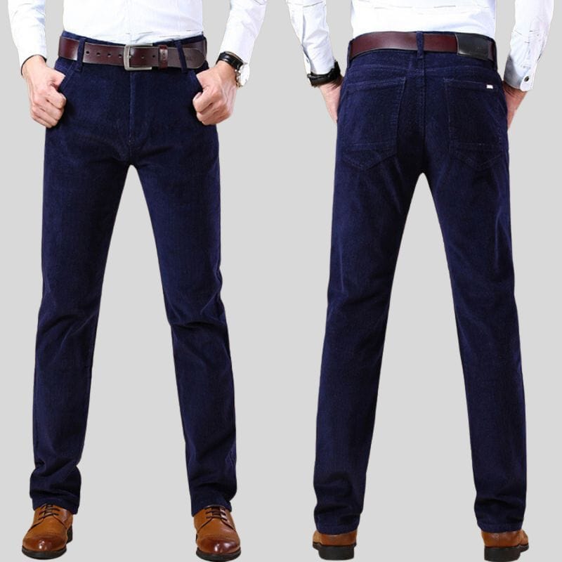 Pantalon Velours Bleu Marine Homme