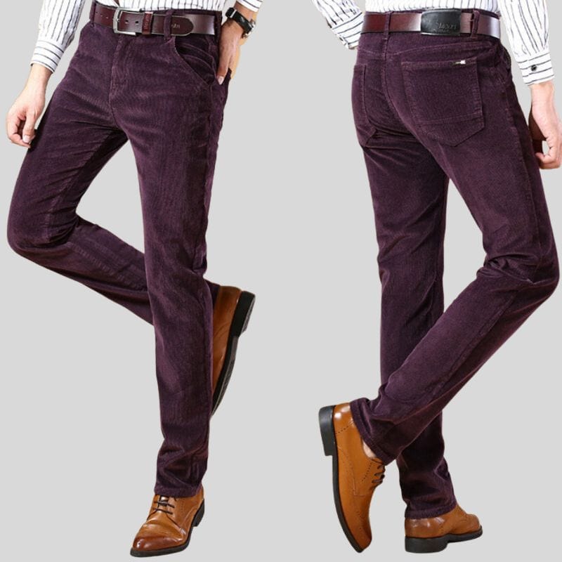 Pantalon Velours Bordeaux Homme