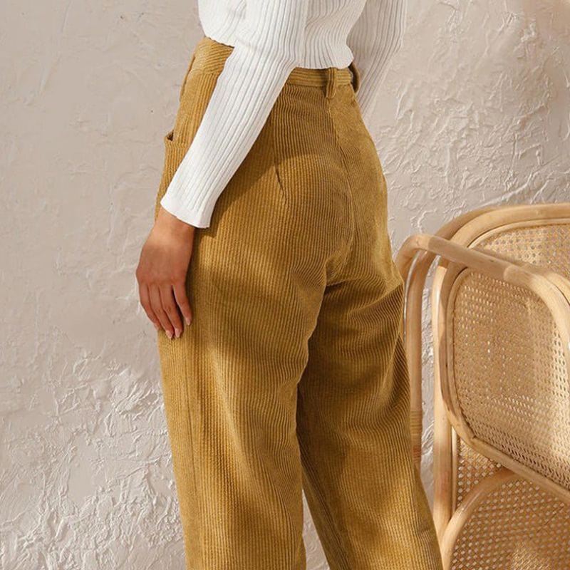 Pantalon Velours Camel Femme